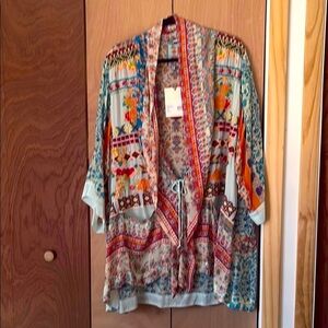 Johnny Was Betmo Embroidered Colorful Bohemian Kimono Size 2X Brand New With Tag